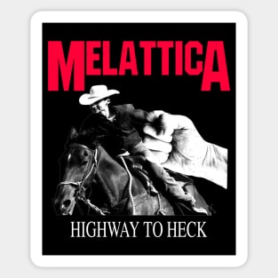 M e l a t t i c A - Poser Band Tee Funny Parody Metal Rock Music Sticker